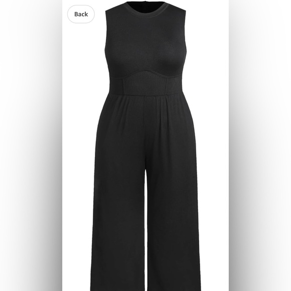 BloomChic Plus Size 3XL Black Sleeveless Jumpsuit us22-24 - Picture 4 of 7